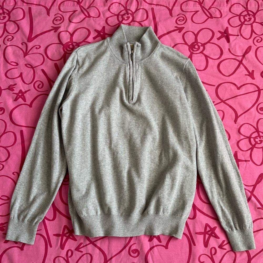 Vintage LL Bean Quarter Zip Knit Pullover Size Medium